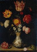 Ambrosius Bosschaert Bloemstilleven in een Wan li vaas oil on canvas